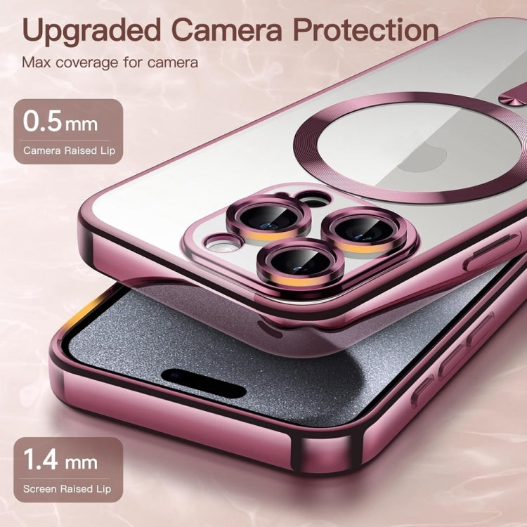 Transparent Electroplated Magsafe Magnetic TPU Phone Case, For iPhone 16 Pro Max, For iPhone 16 Pro, For iPhone 16, For iPhone 15 Pro Max