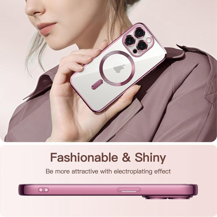 Transparent Electroplated Magsafe Magnetic TPU Phone Case, For iPhone 16 Pro Max, For iPhone 16 Pro, For iPhone 16, For iPhone 15 Pro Max