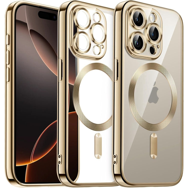 Transparent Electroplated Magsafe Magnetic TPU Phone Case, For iPhone 16 Pro Max, For iPhone 16 Pro, For iPhone 16, For iPhone 15 Pro Max