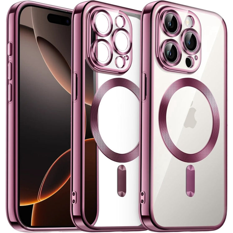 Transparent Electroplated Magsafe Magnetic TPU Phone Case, For iPhone 16 Pro Max, For iPhone 16 Pro, For iPhone 16, For iPhone 15 Pro Max