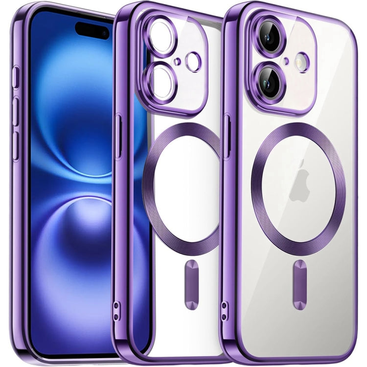 Transparent Electroplated Magsafe Magnetic TPU Phone Case, For iPhone 16 Pro Max, For iPhone 16 Pro, For iPhone 16, For iPhone 15 Pro Max