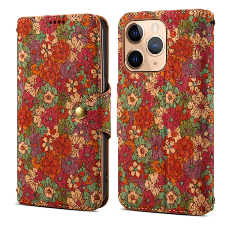 Denior Flower Language Series Cork Fabric Oil Edge Leather Phone Case, For iPhone 11 Pro Max, For iPhone 11, For iPhone 11 Pro