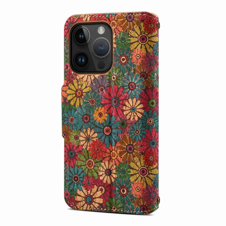 Denior Flower Language Series Cork Fabric Oil Edge Leather Phone Case, For iPhone 11 Pro Max, For iPhone 11, For iPhone 11 Pro