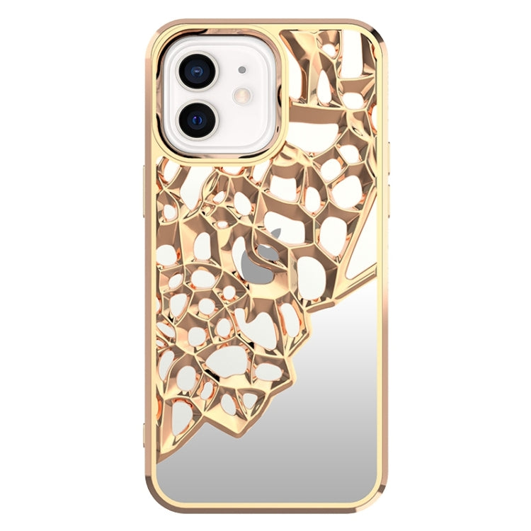 Mirror Style Hollow Heat Dissipation Electroplated TPU Phone Case, For iPhone 13 Pro, For iPhone 13, For iPhone 12, For iPhone 12 Pro Max