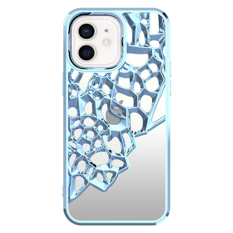 Mirror Style Hollow Heat Dissipation Electroplated TPU Phone Case, For iPhone 13 Pro, For iPhone 13, For iPhone 12, For iPhone 12 Pro Max