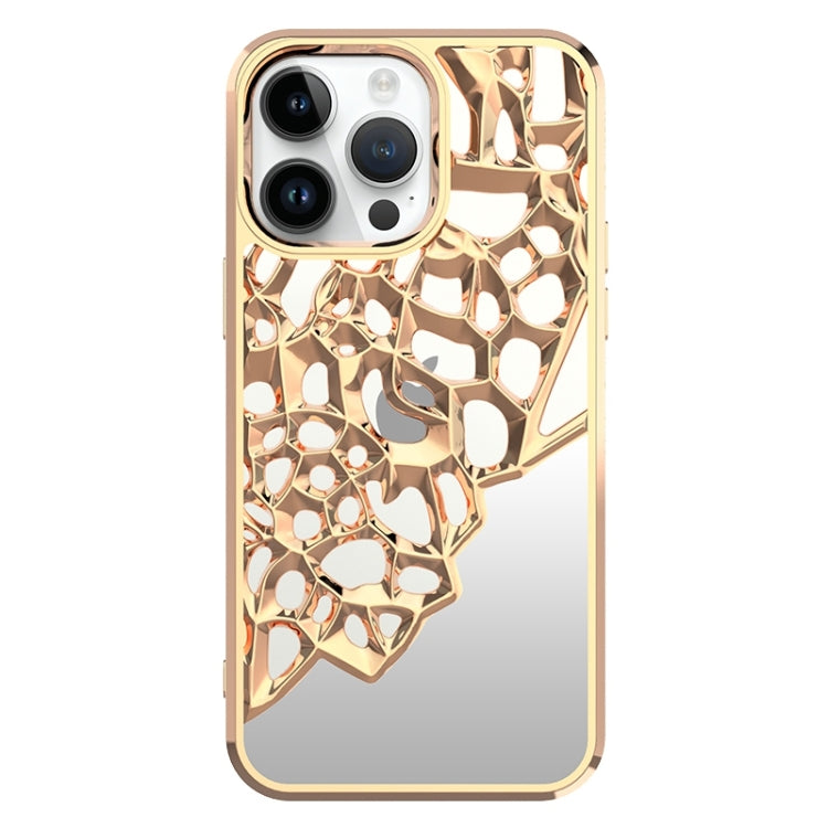 Mirror Style Hollow Heat Dissipation Electroplated TPU Phone Case, For iPhone 14, For iPhone 14 Pro, For iPhone 14 Pro Max, For iPhone 13 Pro Max