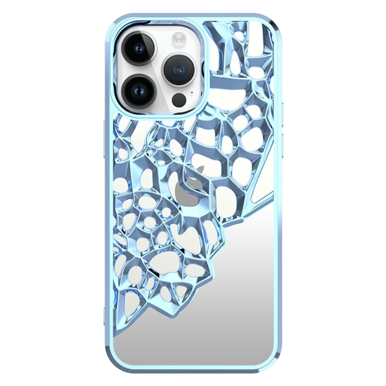 Mirror Style Hollow Heat Dissipation Electroplated TPU Phone Case, For iPhone 14, For iPhone 14 Pro, For iPhone 14 Pro Max, For iPhone 13 Pro Max