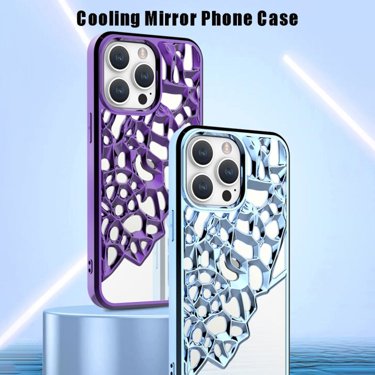 Mirror Style Hollow Heat Dissipation Electroplated TPU Phone Case, For iPhone 14, For iPhone 14 Pro, For iPhone 14 Pro Max, For iPhone 13 Pro Max