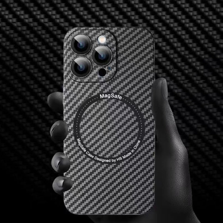 MagSafe Magnetic PC Carbon Fiber Phone Case with Lens Film, For iPhone 16 Pro Max, For iPhone 16 Pro, For iPhone 16 Plus, For iPhone 16, For iPhone 14 Plus, For iPhone 14, For iPhone 14 Pro, For iPhone 14 Pro Max