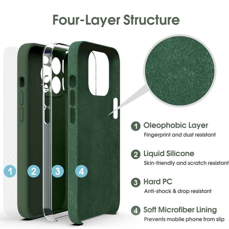 Microfiber Liquid Silicone Shockproof Phone Case, For iPhone 15 Pro Max, For iPhone 15 Pro, For iPhone 15 Plus, For iPhone 15
