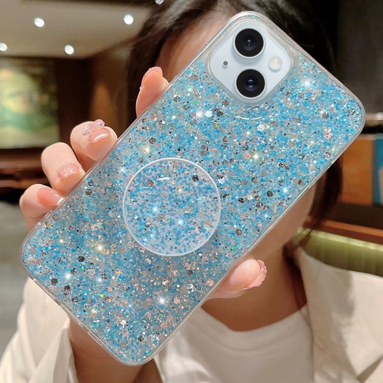 Starry Sequin Round Stand Epoxy TPU Phone Case, For iPhone 14 Pro, For iPhone 14 Pro Max, For iPhone 13 Pro Max, For iPhone 13 Pro, For iPhone 13, For iPhone 13 mini