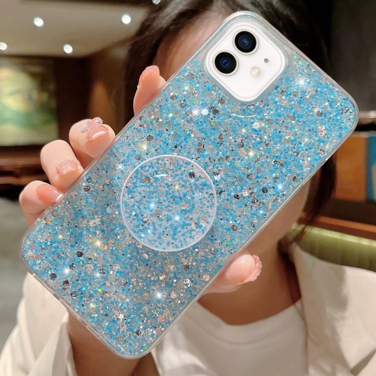 Starry Sequin Round Stand Epoxy TPU Phone Case, For iPhone 12, For iPhone 12 Pro Max, For iPhone 12 Pro, For iPhone 12 mini, For iPhone 11 Pro Max, For iPhone 11