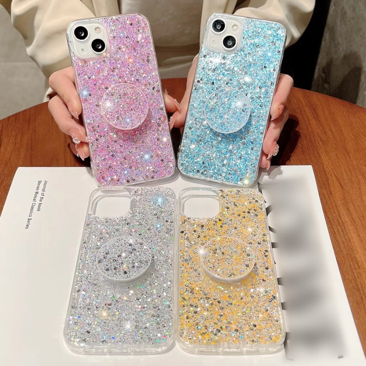 Starry Sequin Round Stand Epoxy TPU Phone Case, For iPhone 11 Pro