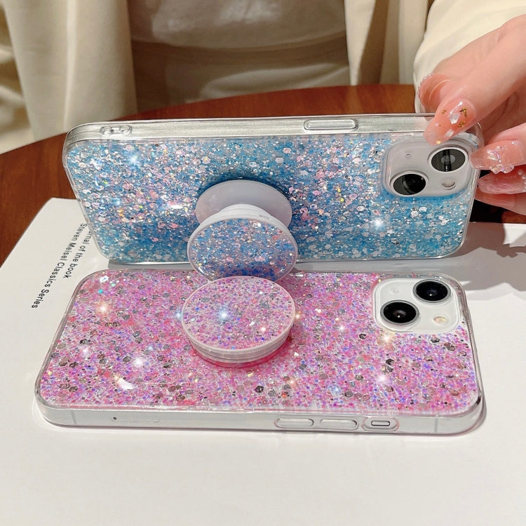 Starry Sequin Round Stand Epoxy TPU Phone Case, For iPhone 11 Pro