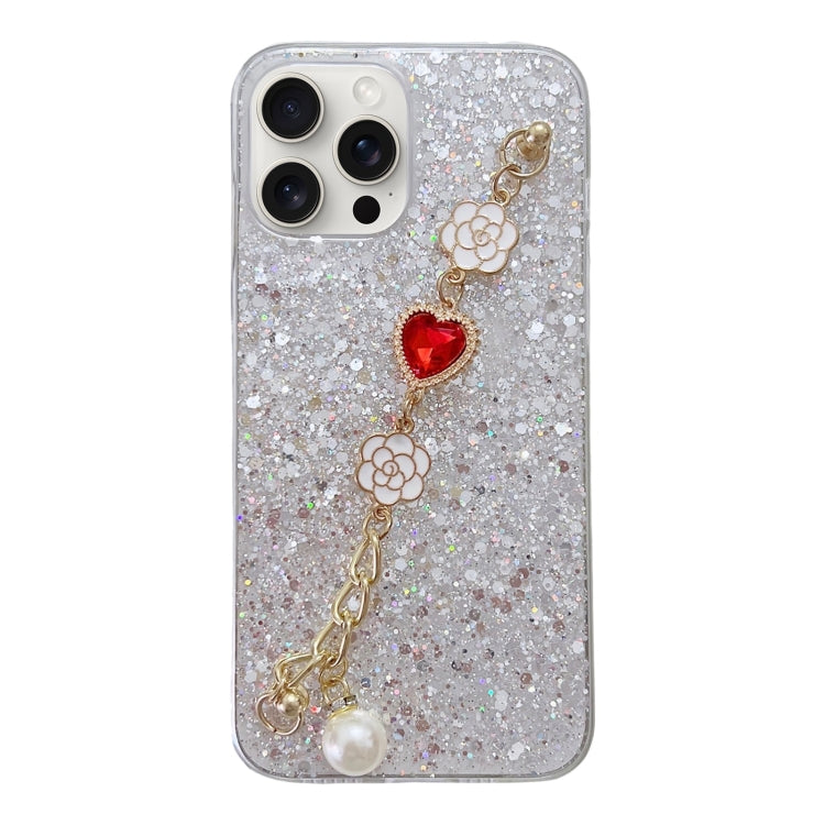 Starry Sequin Love Gem Chain Epoxy TPU Phone Case, For iPhone 15 Pro Max, For iPhone 15 Pro, For iPhone 15 Plus, For iPhone 15, For iPhone 14 Plus, For iPhone 14