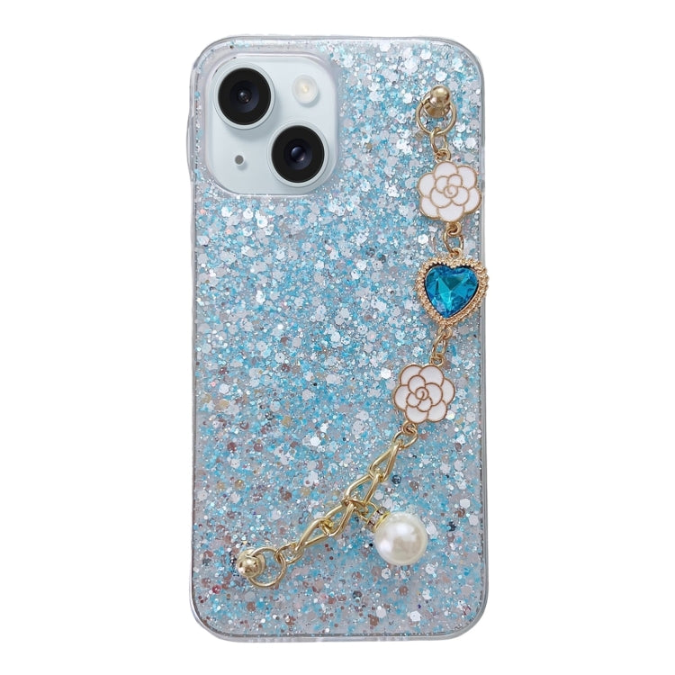 Starry Sequin Love Gem Chain Epoxy TPU Phone Case, For iPhone 15 Pro Max, For iPhone 15 Pro, For iPhone 15 Plus, For iPhone 15, For iPhone 14 Plus, For iPhone 14