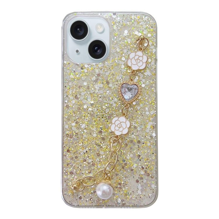 Starry Sequin Love Gem Chain Epoxy TPU Phone Case, For iPhone 15 Pro Max, For iPhone 15 Pro, For iPhone 15 Plus, For iPhone 15, For iPhone 14 Plus, For iPhone 14