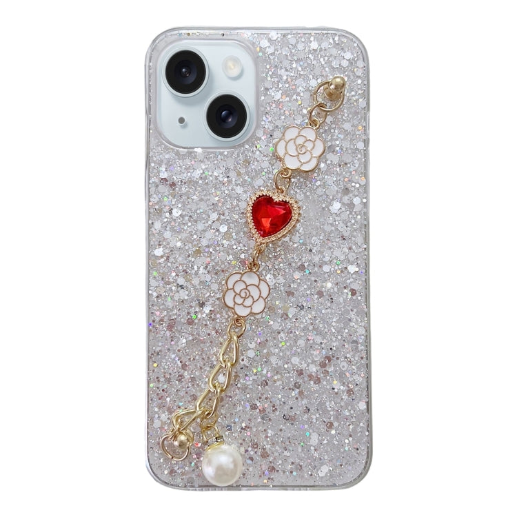 Starry Sequin Love Gem Chain Epoxy TPU Phone Case, For iPhone 15 Pro Max, For iPhone 15 Pro, For iPhone 15 Plus, For iPhone 15, For iPhone 14 Plus, For iPhone 14