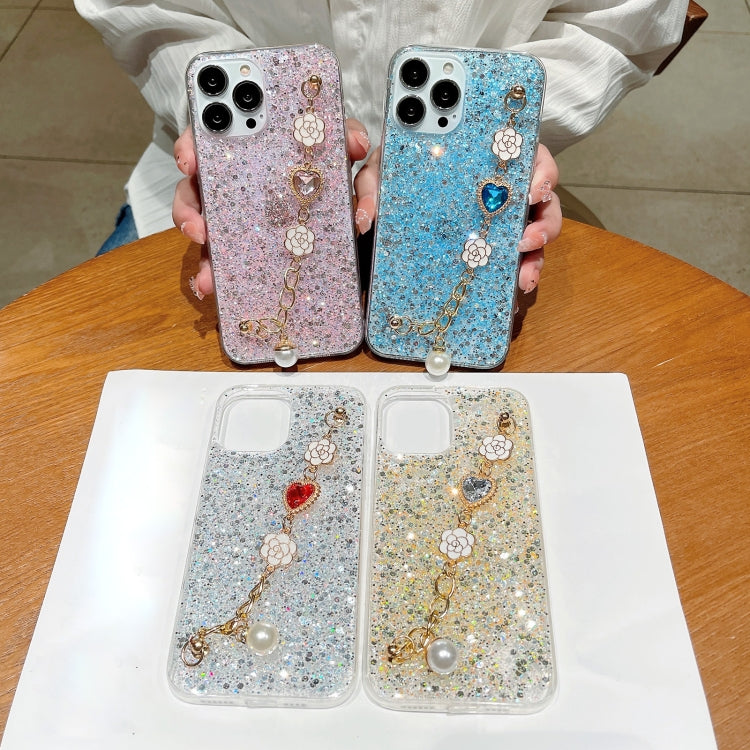Starry Sequin Love Gem Chain Epoxy TPU Phone Case, For iPhone 15 Pro Max, For iPhone 15 Pro, For iPhone 15 Plus, For iPhone 15, For iPhone 14 Plus, For iPhone 14