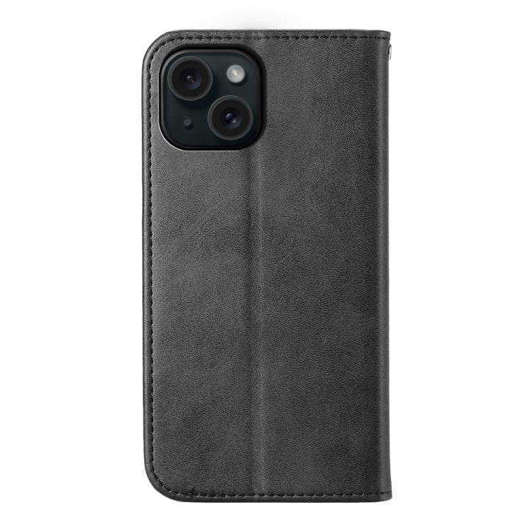 Cubic Grid Calf Texture Magnetic Leather Phone Case, For iPhone 15