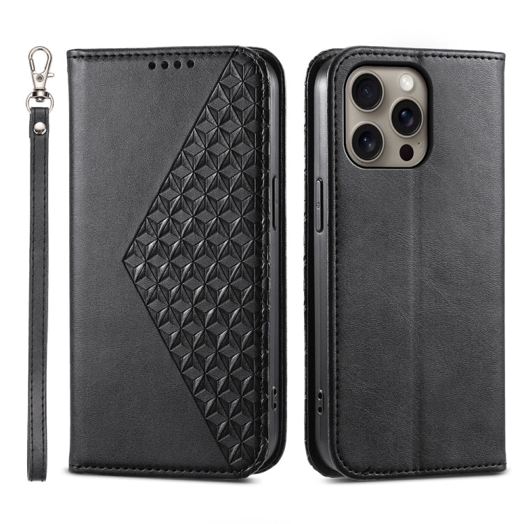 Cubic Grid Calf Texture Magnetic Leather Phone Case, iPhone 16e, For iPhone 16 Pro Max, For iPhone 16 Pro, For iPhone 16 Plus