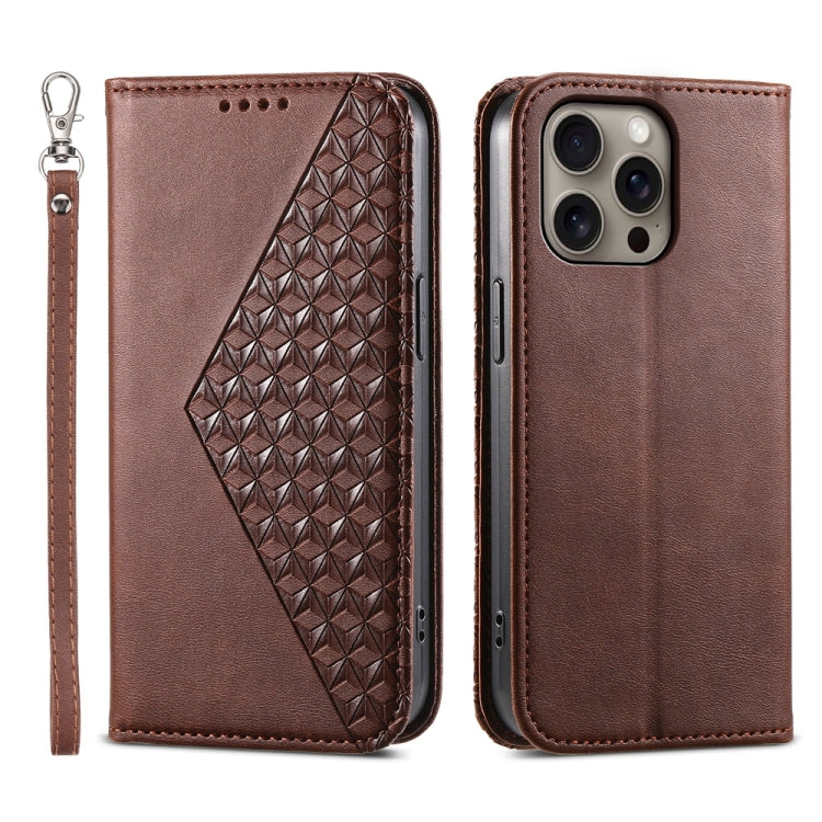 Cubic Grid Calf Texture Magnetic Leather Phone Case, iPhone 16e, For iPhone 16 Pro Max, For iPhone 16 Pro, For iPhone 16 Plus