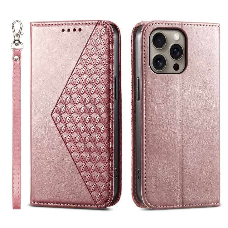 Cubic Grid Calf Texture Magnetic Leather Phone Case, iPhone 16e, For iPhone 16 Pro Max, For iPhone 16 Pro, For iPhone 16 Plus
