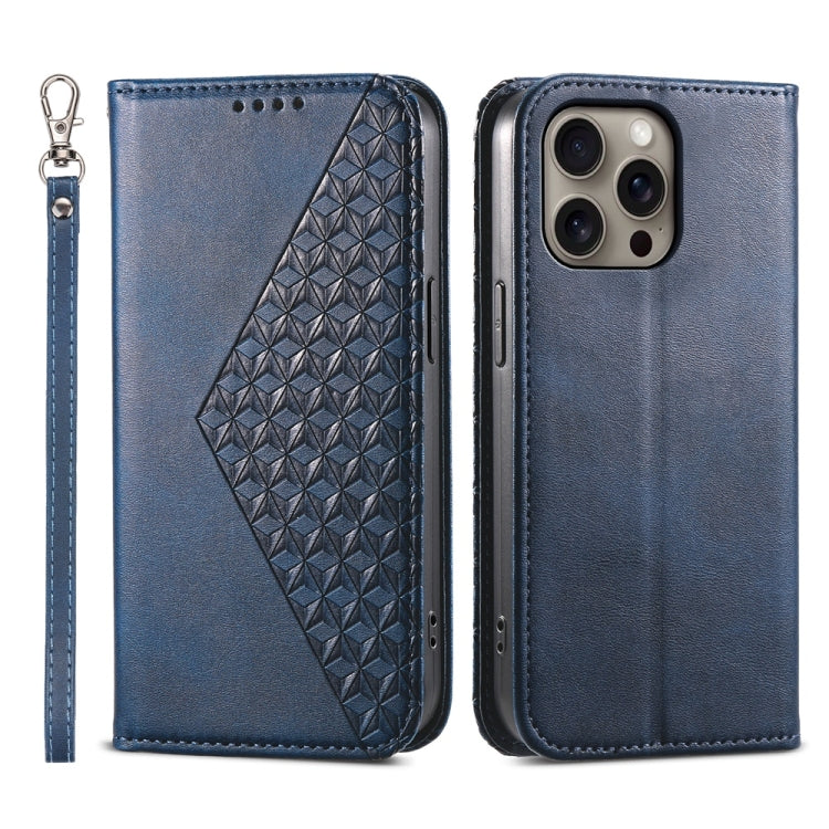 Cubic Grid Calf Texture Magnetic Leather Phone Case, iPhone 16e, For iPhone 16 Pro Max, For iPhone 16 Pro, For iPhone 16 Plus
