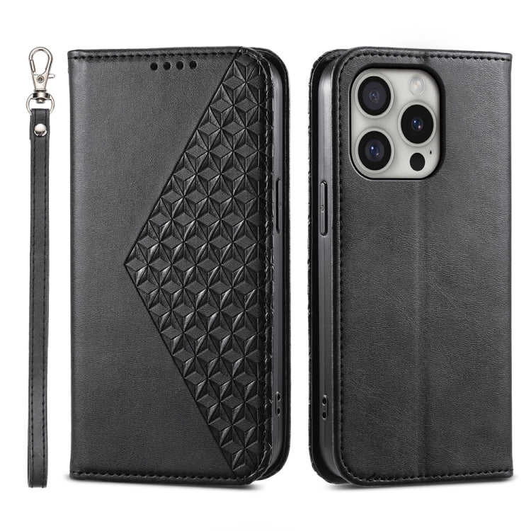 Cubic Grid Calf Texture Magnetic Leather Phone Case, iPhone 16e, For iPhone 16 Pro Max, For iPhone 16 Pro, For iPhone 16 Plus