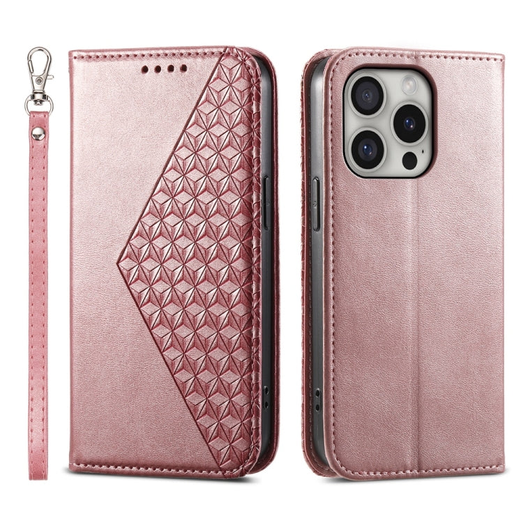 Cubic Grid Calf Texture Magnetic Leather Phone Case, iPhone 16e, For iPhone 16 Pro Max, For iPhone 16 Pro, For iPhone 16 Plus