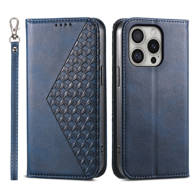 Cubic Grid Calf Texture Magnetic Leather Phone Case, iPhone 16e, For iPhone 16 Pro Max, For iPhone 16 Pro, For iPhone 16 Plus