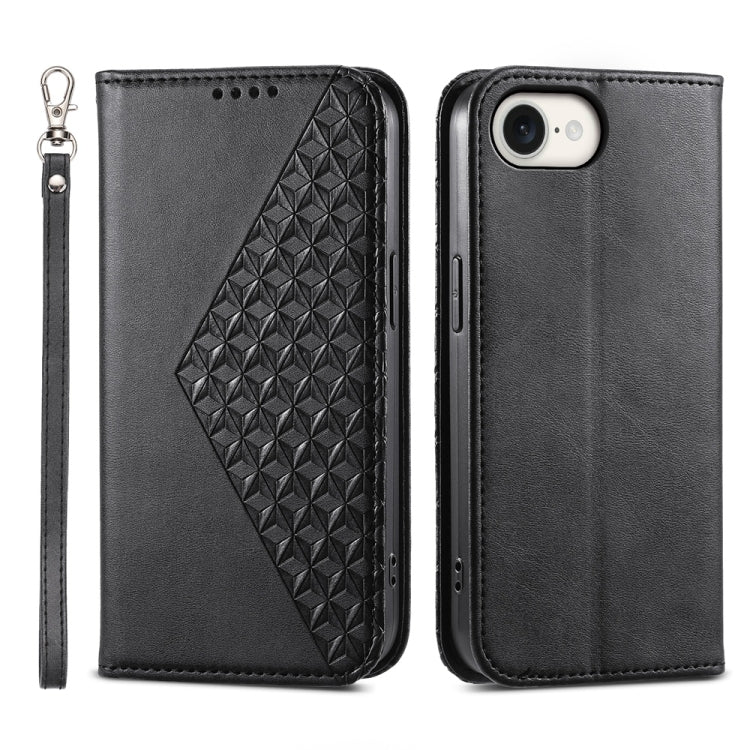 Cubic Grid Calf Texture Magnetic Leather Phone Case, For iPhone 17 Pro Max, For iPhone 17 Pro, For iPhone 17, For iPhone Air
