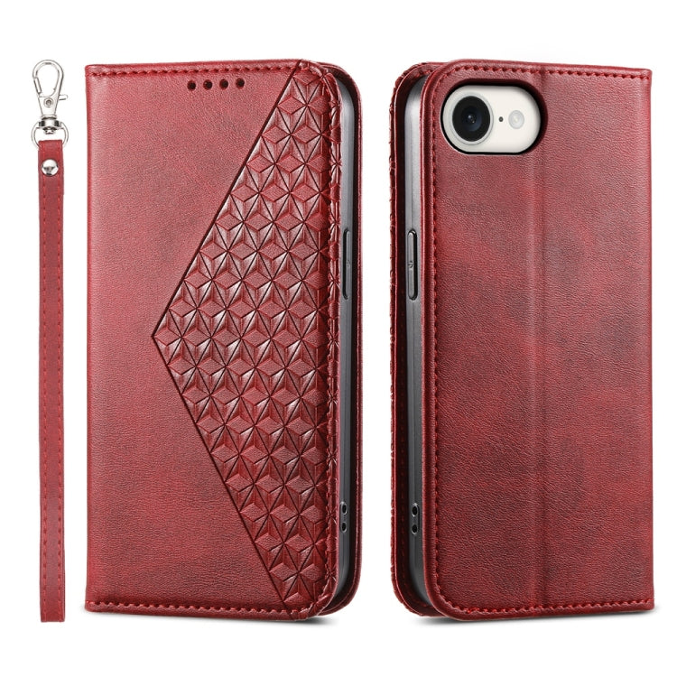 Cubic Grid Calf Texture Magnetic Leather Phone Case, For iPhone 17 Pro Max, For iPhone 17 Pro, For iPhone 17, For iPhone Air