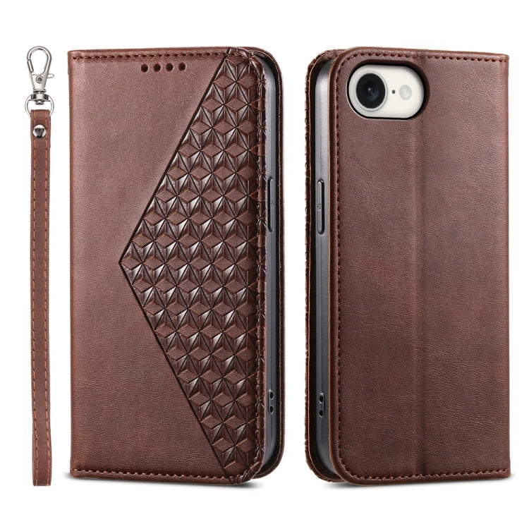 Cubic Grid Calf Texture Magnetic Leather Phone Case, For iPhone 17 Pro Max, For iPhone 17 Pro, For iPhone 17, For iPhone Air