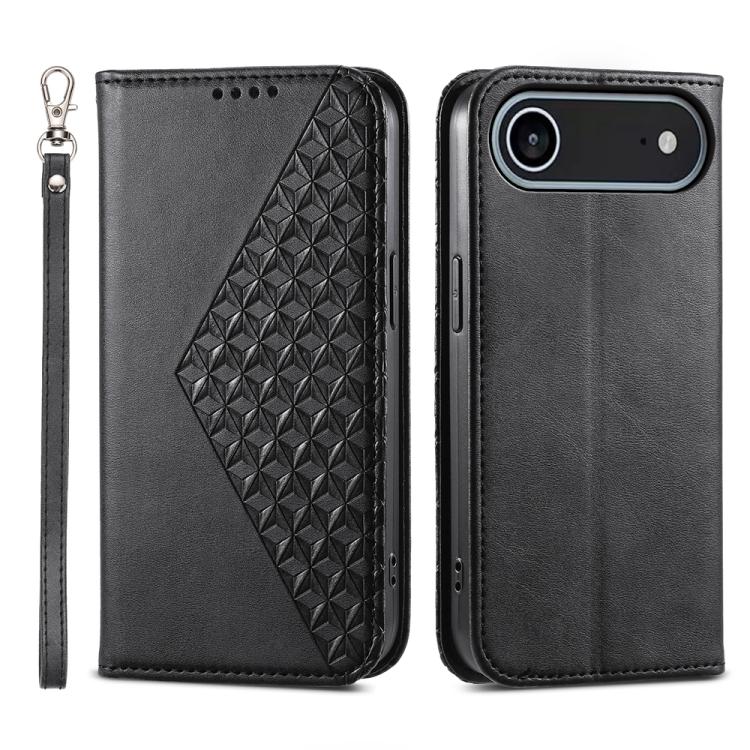 Cubic Grid Calf Texture Magnetic Leather Phone Case, iPhone 16e, For iPhone 16 Pro Max, For iPhone 16 Pro, For iPhone 16 Plus