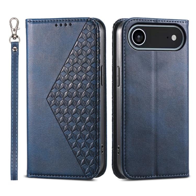 Cubic Grid Calf Texture Magnetic Leather Phone Case, iPhone 16e, For iPhone 16 Pro Max, For iPhone 16 Pro, For iPhone 16 Plus