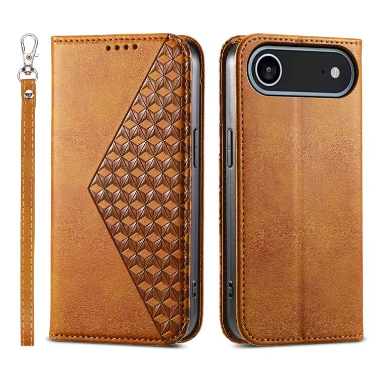 Cubic Grid Calf Texture Magnetic Leather Phone Case, iPhone 16e, For iPhone 16 Pro Max, For iPhone 16 Pro, For iPhone 16 Plus