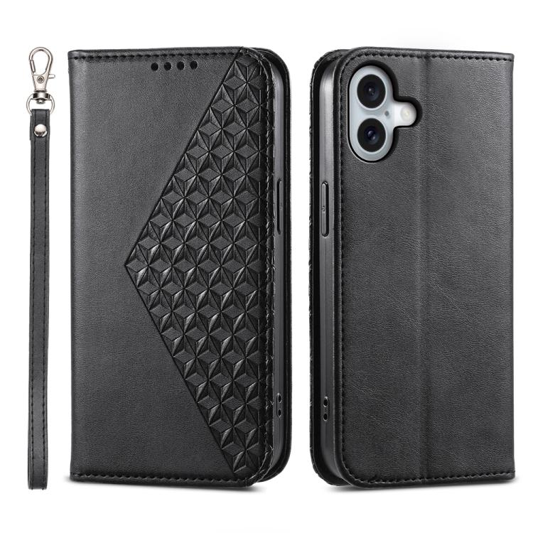 Cubic Grid Calf Texture Magnetic Leather Phone Case, For iPhone 17 Pro Max, For iPhone 17 Pro, For iPhone 17, For iPhone Air