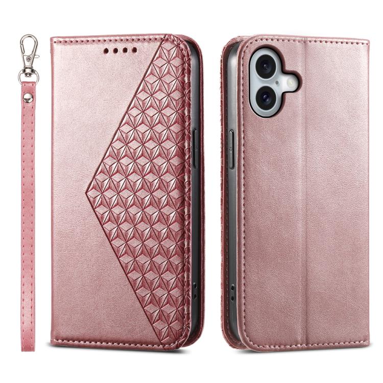 Cubic Grid Calf Texture Magnetic Leather Phone Case, For iPhone 17 Pro Max, For iPhone 17 Pro, For iPhone 17, For iPhone Air
