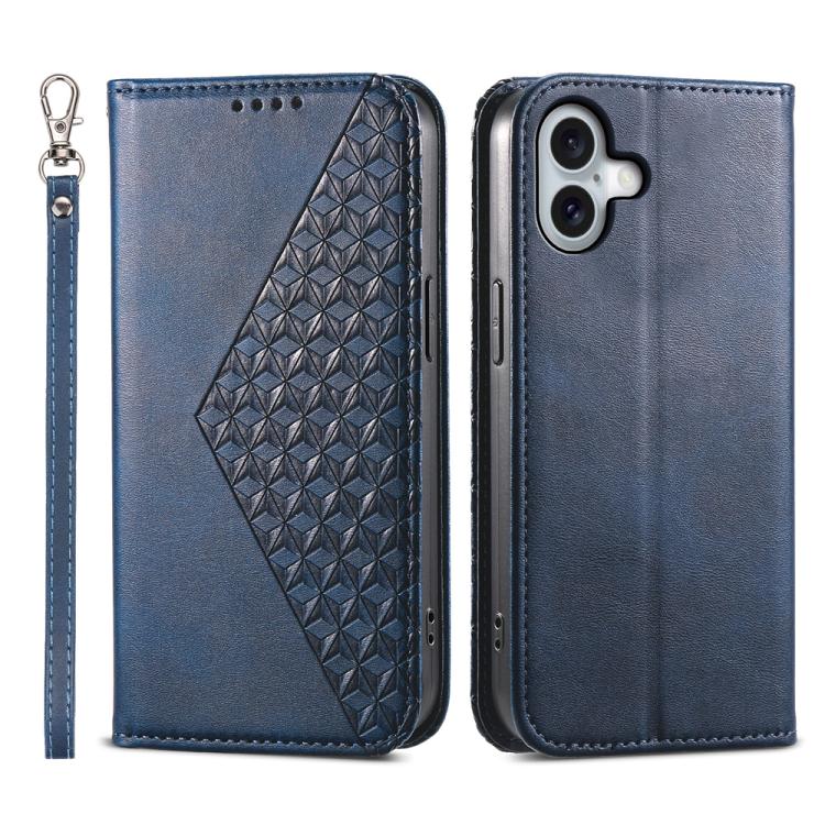 Cubic Grid Calf Texture Magnetic Leather Phone Case, For iPhone 17 Pro Max, For iPhone 17 Pro, For iPhone 17, For iPhone Air