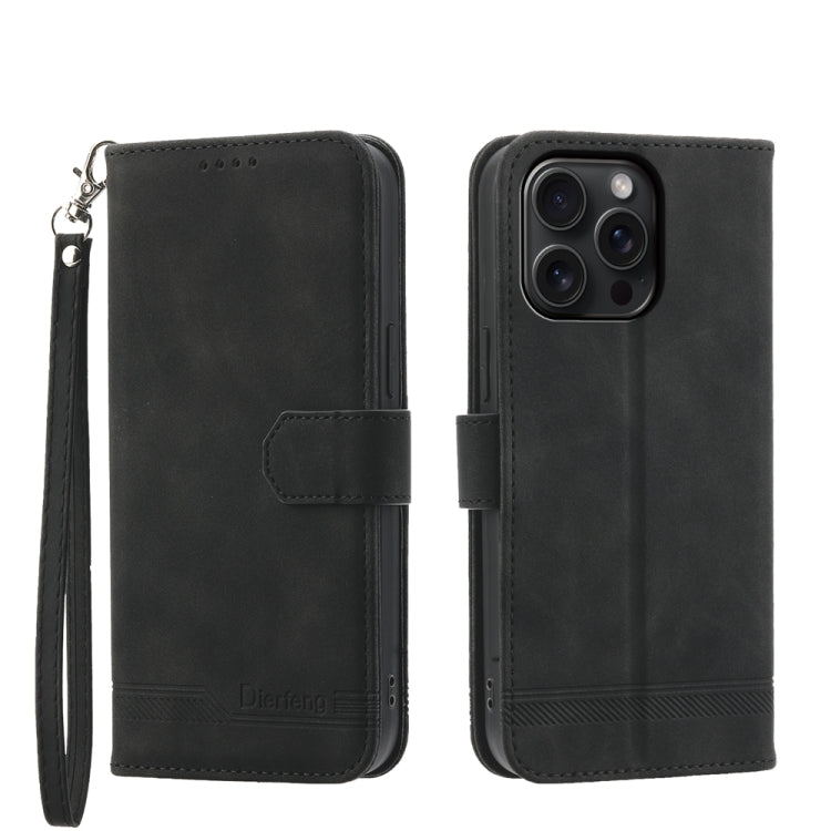 Dierfeng Dream Line TPU Hybrid PU Leather Phone Case, For iPhone 16, For iPhone 15 Pro Max, For iPhone 15 Pro, For iPhone 15 Plus