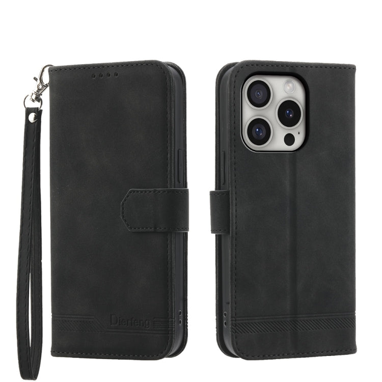 Dierfeng Dream Line TPU Hybrid PU Leather Phone Case, For iPhone 16e, For iPhone 16 Pro Max, For iPhone 16 Pro, For iPhone 16 Plus