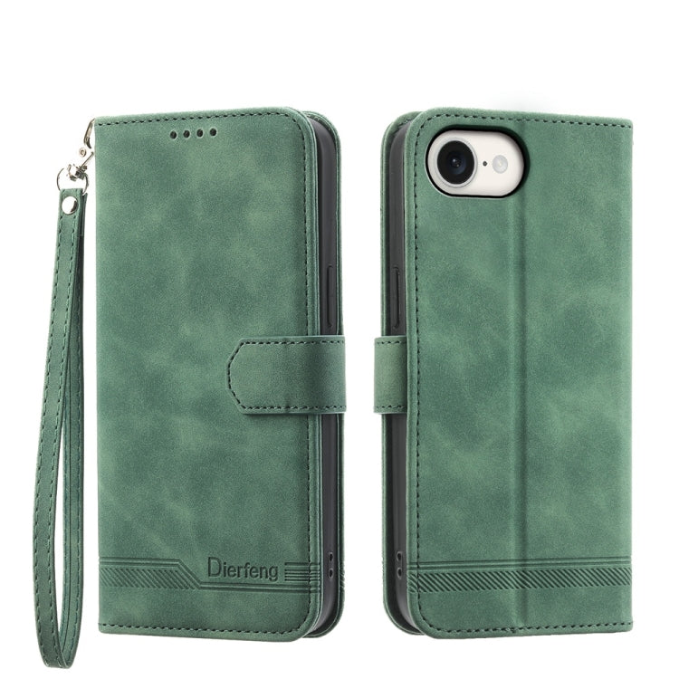 Dierfeng Dream Line TPU Hybrid PU Leather Phone Case, For iPhone 16e, For iPhone 16 Pro Max, For iPhone 16 Pro, For iPhone 16 Plus