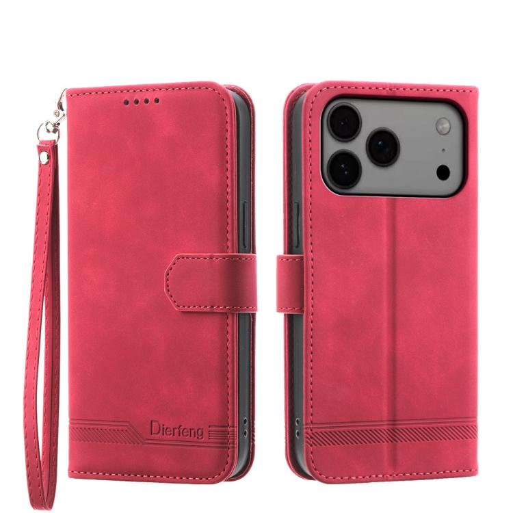 Dierfeng Dream Line TPU Hybrid PU Leather Phone Case, For iPhone 17 Pro Max, For iPhone 17 Pro, For iPhone 17, For iPhone Air