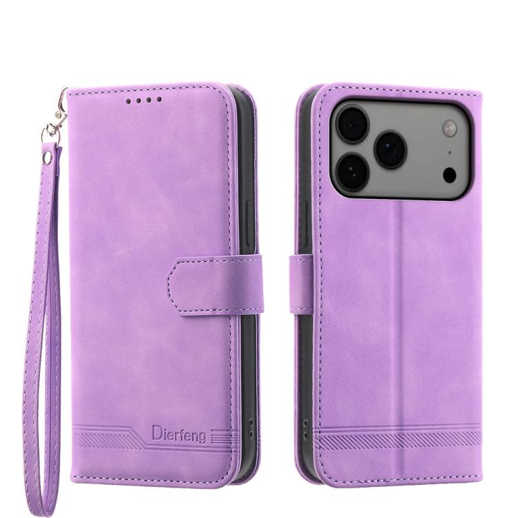 Dierfeng Dream Line TPU Hybrid PU Leather Phone Case, For iPhone 17 Pro Max, For iPhone 17 Pro, For iPhone 17, For iPhone Air