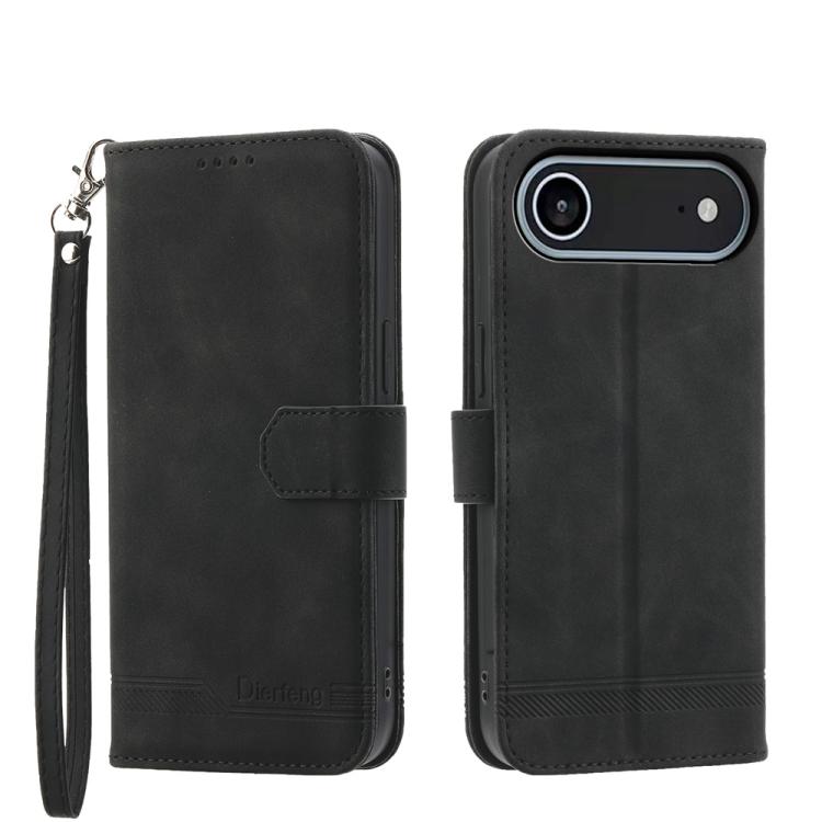 Dierfeng Dream Line TPU Hybrid PU Leather Phone Case, For iPhone 16e, For iPhone 16 Pro Max, For iPhone 16 Pro, For iPhone 16 Plus