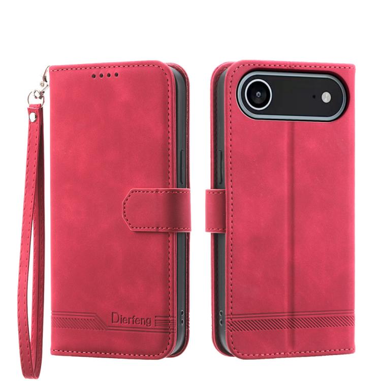 Dierfeng Dream Line TPU Hybrid PU Leather Phone Case, For iPhone 16e, For iPhone 16 Pro Max, For iPhone 16 Pro, For iPhone 16 Plus