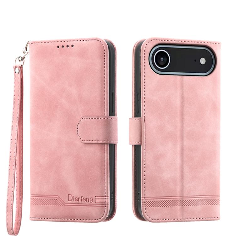 Dierfeng Dream Line TPU Hybrid PU Leather Phone Case, For iPhone 16e, For iPhone 16 Pro Max, For iPhone 16 Pro, For iPhone 16 Plus
