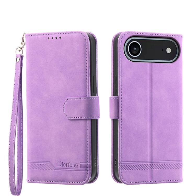 Dierfeng Dream Line TPU Hybrid PU Leather Phone Case, For iPhone 16e, For iPhone 16 Pro Max, For iPhone 16 Pro, For iPhone 16 Plus