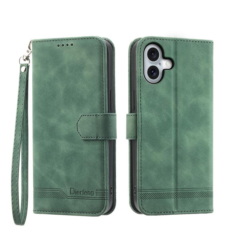 Dierfeng Dream Line TPU Hybrid PU Leather Phone Case, For iPhone 17 Pro Max, For iPhone 17 Pro, For iPhone 17, For iPhone Air